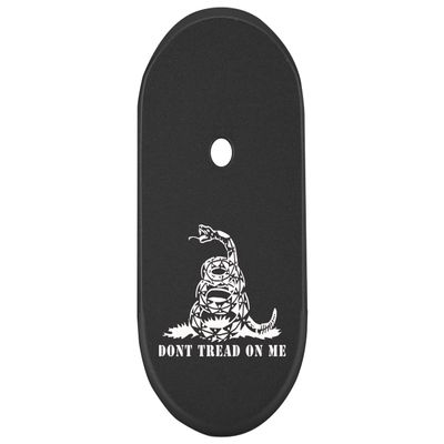 NDZ Performance Magazine Base Plate Finger Extension for Smith & Wesson CSX 9mm 10 Round  Don't Tread On Me Snake Squares, Laser Engraved Anodized Aluminum in Black