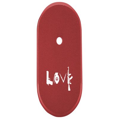 NDZ Performance Magazine Base Plate Finger Extension for Smith & Wesson CSX 9mm 10 Round Love Guns, Laser Engraved Anodized Aluminum in Red
