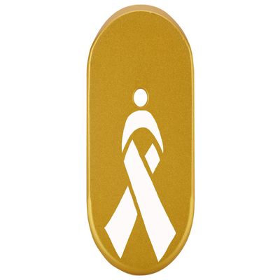 NDZ Performance Magazine Base Plate Finger Extension for Smith & Wesson CSX 9mm 10 Round Awareness Ribbon, Laser Engraved Anodized Aluminum in Gold