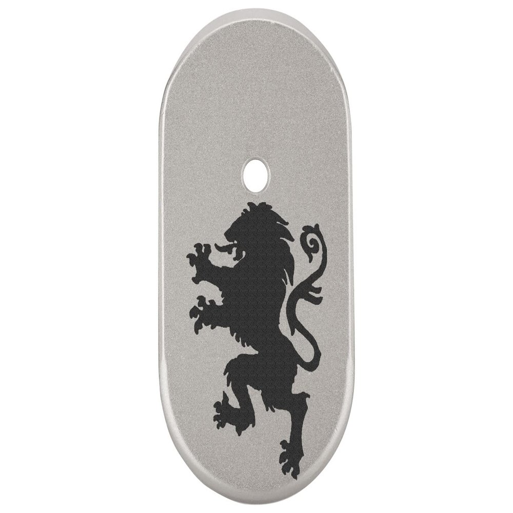 NDZ Performance Magazine Base Plate Finger Extension for Smith & Wesson CSX 9mm 10 Round Hearaldic Lion 1, Laser Engraved Anodized Aluminum in Silver