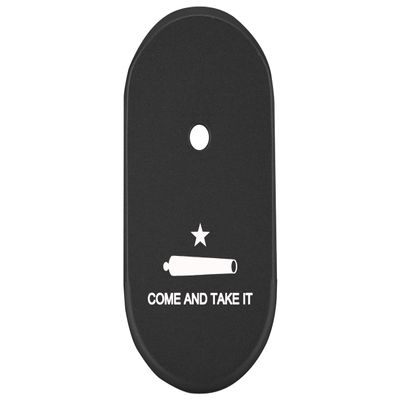 NDZ Performance Magazine Base Plate Finger Extension for Smith & Wesson CSX 9mm 10 Round  Come and Take It Cannon, Laser Engraved Anodized Aluminum in Black