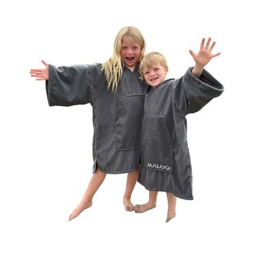 Malo'o Surf Poncho Changing Robe with Hood | Quick Dry Microfiber Wetsuit Changing Towel with Pocket for Men Women and Children | Changing Poncho | Age 4-9