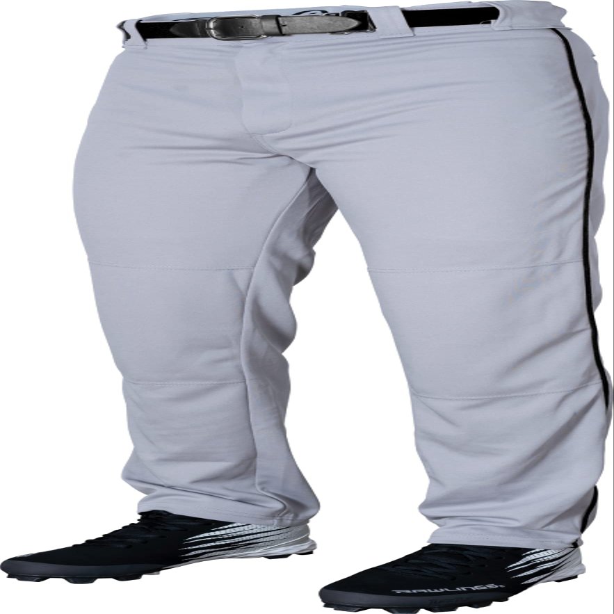 Rawlings | BP31SRP Baseball Pants | Youth Small | Piped - Grey / Black