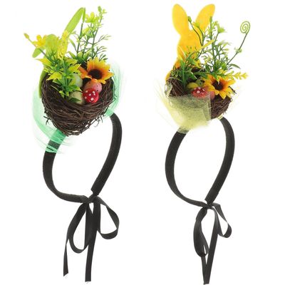 NOLITOY NOLITOY 2pcs Easter Party Bird Nest Headwear, Creative Rabbit Hairband for Weddings, Easter, Cosplay, Holiday Decorations