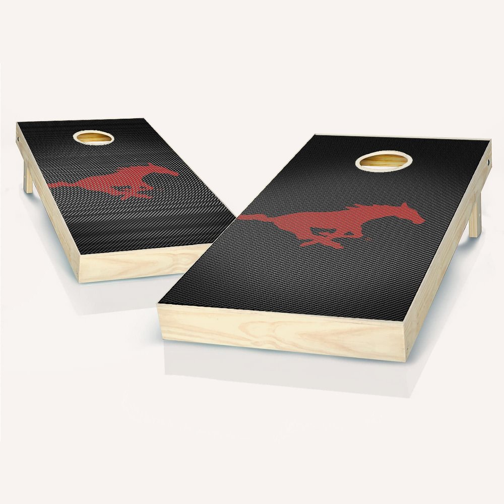 Skip's Garage SMU Slanted Cornhole Set - Include Case + Edge Lights