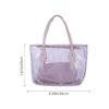 TENDYCOCO Clear Zippered Tote Bag with Inside Purse, Purple Dots Patterned Transparent Beach Handbag for Women, 16.92 X 11.02 X 5.11 Inch view 4