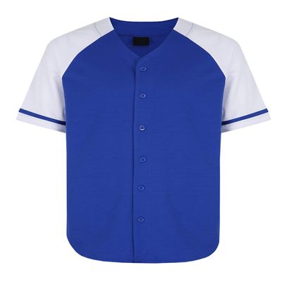 AIRNINE Men's Bandana Print Baseball Jersey Button Down Shirts (S to 5XL) (Blue/White_J50, 2X-Large)