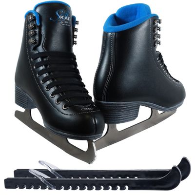 Jackson Classic JC380 Black Figure Ice Skates - Womens 4 - Bundle with Skate Guards