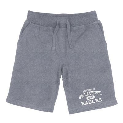 University of Wisconsin-La Crosse Eagles Property College Fleece Drawstring Shorts - Heather Grey, Medium
