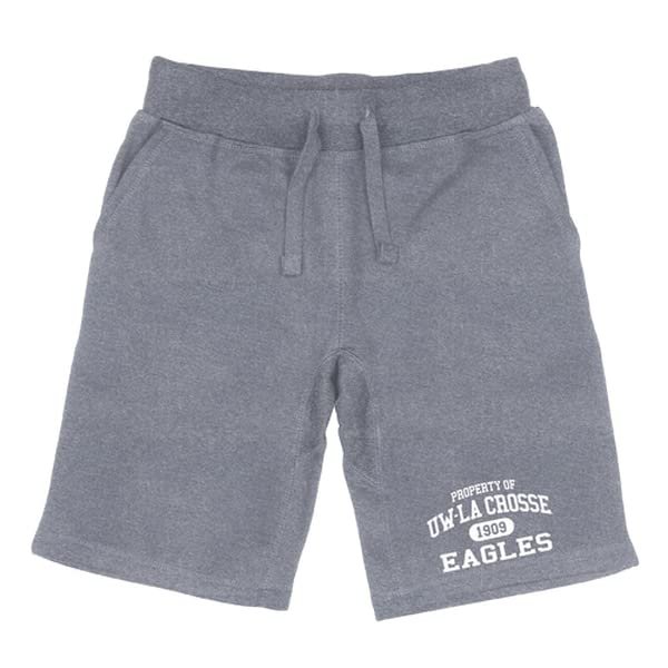 University of Wisconsin-La Crosse Eagles Property College Fleece Drawstring Shorts - Heather Grey, Medium