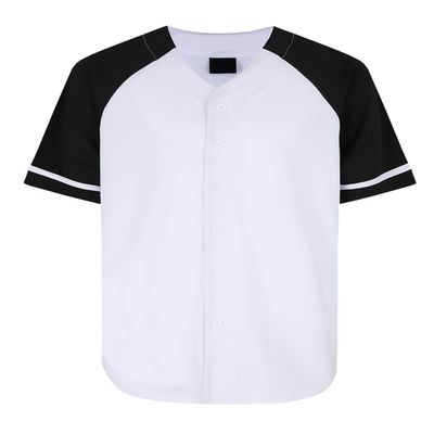 AIRNINE Men's Bandana Print Baseball Jersey Button Down Shirts (S to 5XL) (White/Black_J50, Small)