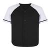 AIRNINE Men's Bandana Print Baseball Jersey Button Down Shirts (S to 5XL) (Black/White_J50, Small)