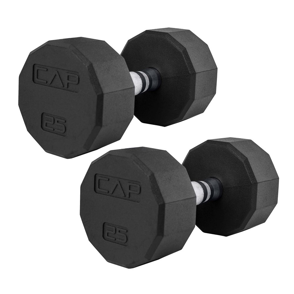 CAP Barbell 50 lbs Coated 12 - Sided Dumbbell Set, 25LBx2