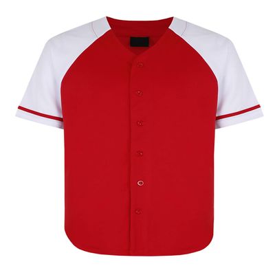 AIRNINE Men's Bandana Print Baseball Jersey Button Down Shirts (S to 5XL) (Red/White_J50, X-Large)