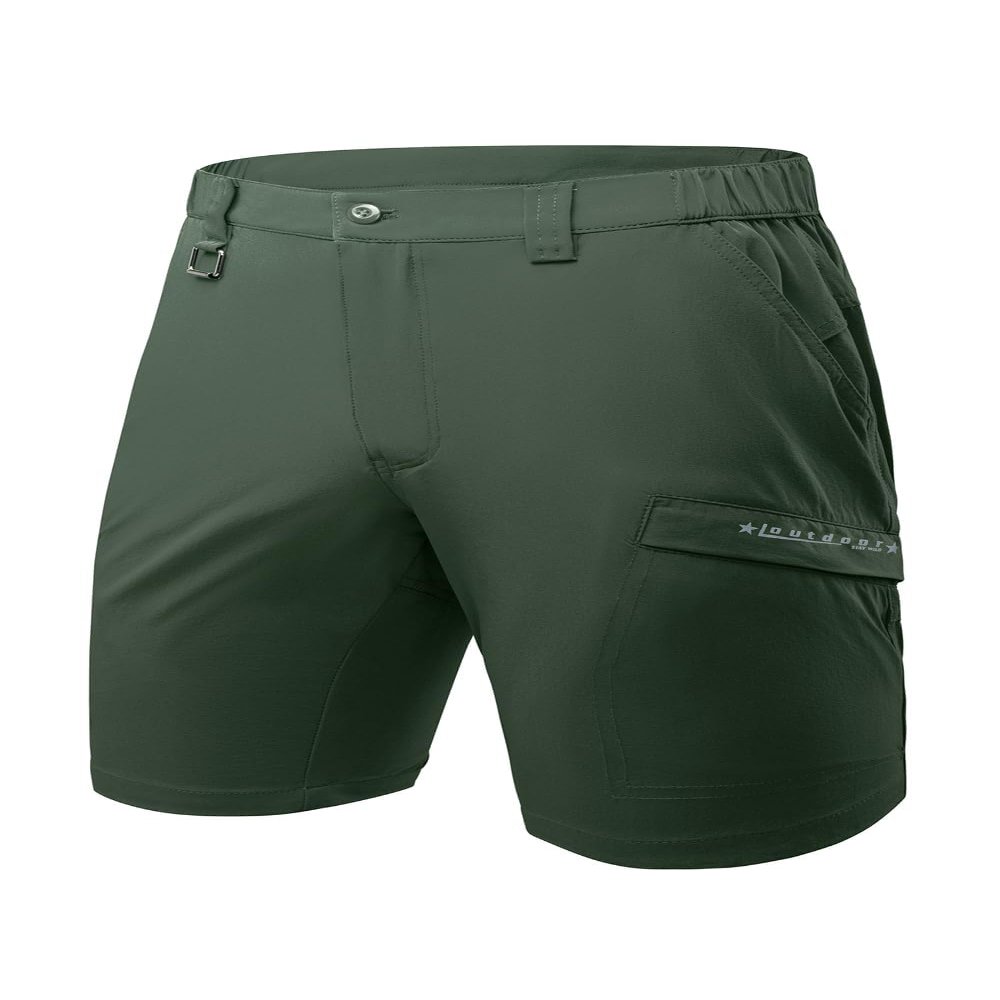Mr.Stream Men's Hiking Relaxed Fit Golf Lounge Quick Drying Fishing Nylon Casual Shorts 3202 Green S