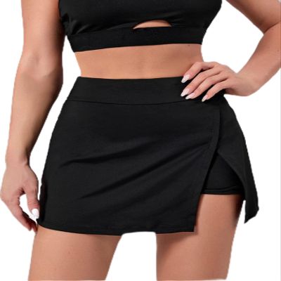 YOCAHU 2 in 1 Split Pocket Sports Skort (Color : Black, Size : X-Large)