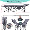 KAKO Folding Camping Cot, Heavy Duty 600 Lbs Portable Bed for Adults, Camping Beds with Carry Bag, Grey view 2