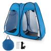 Goplus 2 Room Pop Up Shower Tent, 6.3FT Outdoor Portable Changing Room with Ground Stake, Wind Rope, Carry Bag, Window, Clothesline, Pocket, Privacy Instant Bathroom Tent for Camping Toilet view 1