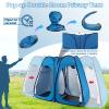 Goplus 2 Room Pop Up Shower Tent, 6.3FT Outdoor Portable Changing Room with Ground Stake, Wind Rope, Carry Bag, Window, Clothesline, Pocket, Privacy Instant Bathroom Tent for Camping Toilet view 2