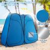 Goplus 2 Room Pop Up Shower Tent, 6.3FT Outdoor Portable Changing Room with Ground Stake, Wind Rope, Carry Bag, Window, Clothesline, Pocket, Privacy Instant Bathroom Tent for Camping Toilet view 4