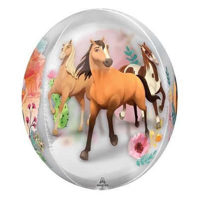Anagram Ballon Spirit Riding Free Orbz (15"), Multicolored, 1 Count, Unisex, Children, Birthday, General Celebration