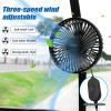 Roykaw Golf Cart Fan Portable USB Input Compatible with EZGO Club Car Yamaha, 3-speed Settings, 360 Degree Rotation, Long Lasting, Low Noise Designed, Quick Release & Won't Fall off view 2
