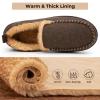 HomeTop Men's Memory Foam Moccasin Slippers Indoor and Outdoor Warm Fuzzy Fleece House Shoes Coffee,11 US view 4