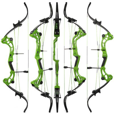 AMEYXGS Bowfishing Recurve Bow 50 inch Lever Bow Draw Weight 30-55LB for Right Hand Archer (Green)