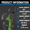 AMEYXGS Bowfishing Recurve Bow 50 inch Lever Bow Draw Weight 30-55LB for Right Hand Archer (Green) view 2