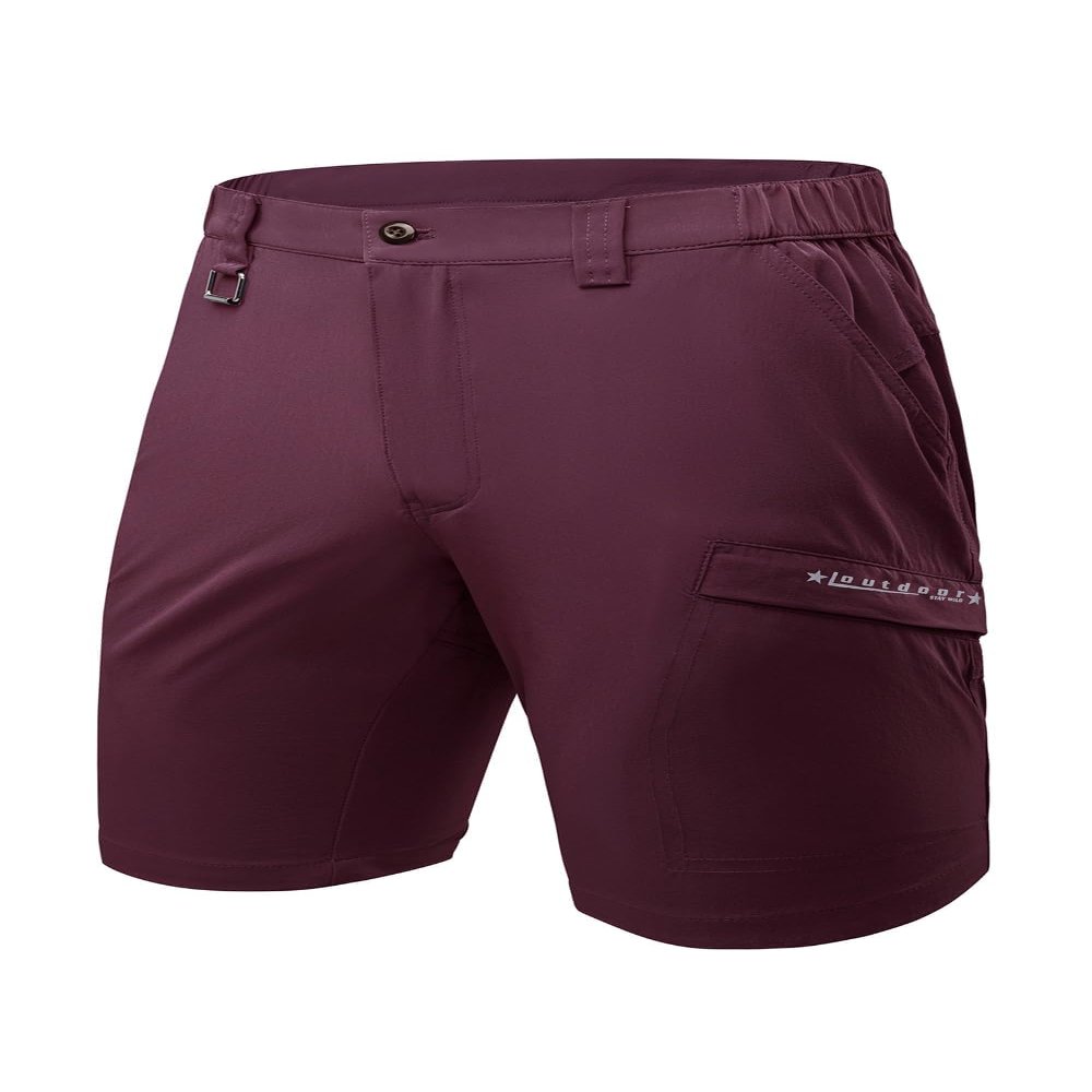 Mr.Stream Men's Hiking Relaxed Fit Golf Lounge Quick Drying Fishing Nylon Casual Shorts 3202 Red M