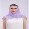 Cilkus Lace veil Triangle Mantilla veil Shawl or Scarf Latin Mass Head Cover with Fringed lace (Light purple) view 2