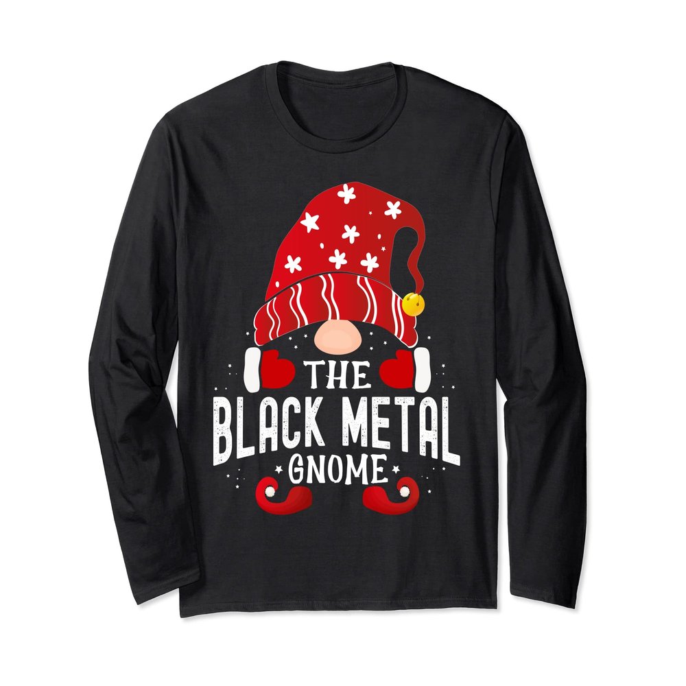 Black metal Gnome Matching Christmas PJS For Family Long Sleeve T-Shirt