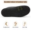 HomeTop Men's Memory Foam Moccasin Slippers Indoor and Outdoor Warm Fuzzy Fleece House Shoes Gray,11 US view 4