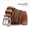 BISON DENIM Men's Belts Leather Dress Genuine Leather Classic Heavy Duty Buckle Belt Casual for Jeans view 2