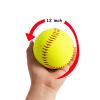 ABAJI Softball 4 Pack Blank Ball PU Surface Cork Core Suitable for Bat Heavy Duty Slowpitch Sports Youth Boy and Girl Practice Training DIY Draw Painting Autograph view 2