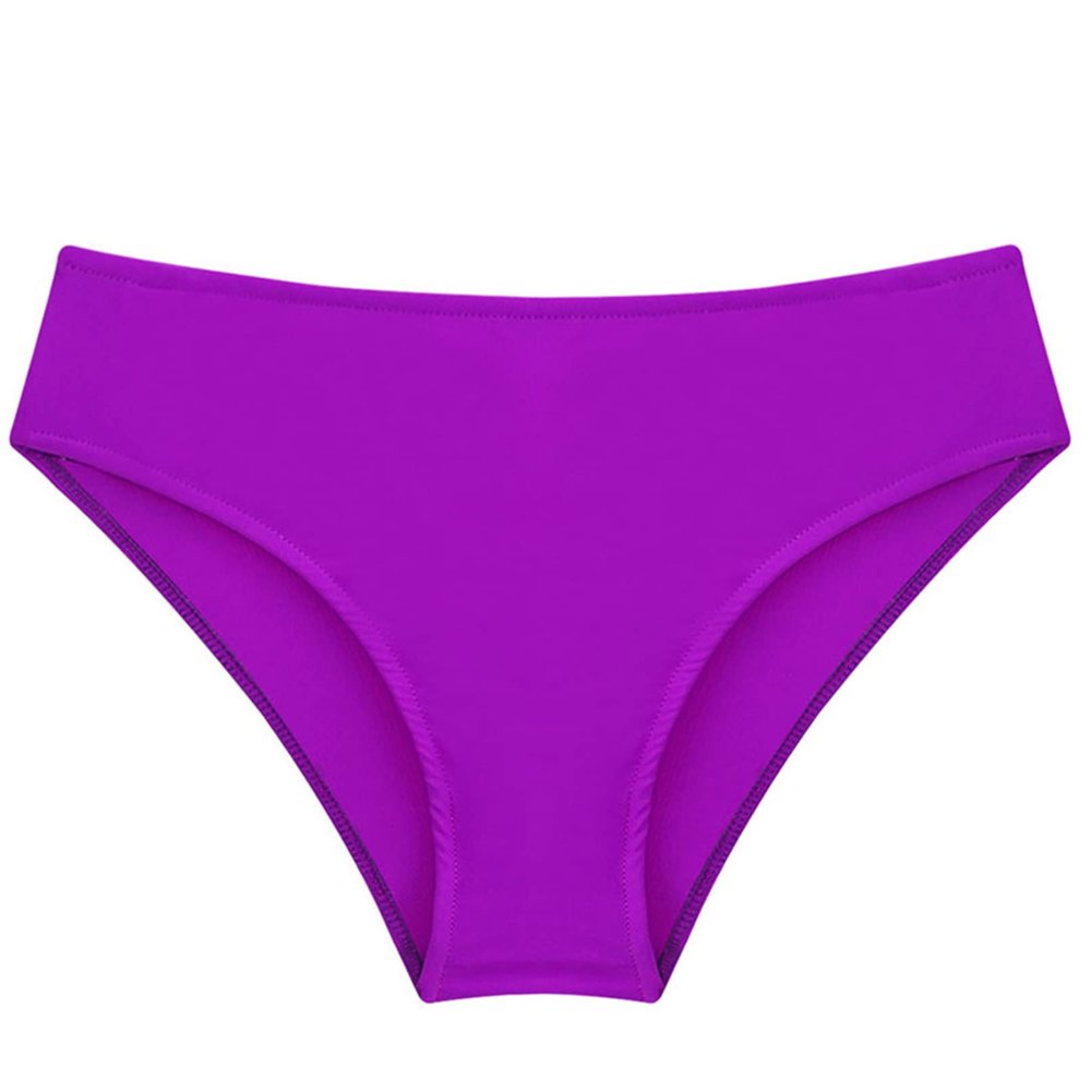 Moily Kids Girls Swim Bikini Bottoms Solid Color Triangle Swimsuit Briefs Swimwear Gymnastics Dance Sports Underpants Purple 10 Years
