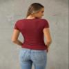 Abardsion Women's Casual Basic Going Out Crop Tops Slim Fit Short Sleeve Crew Neck Tight T Shirts 2026 (Red, XL) view 4