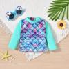 6 Month Infant Baby Girl 3-Piece Rash Guard Swimwear Sets Long Sleeve Mermaid Swimsuit Bathing Suit 6-12 Months view 2