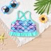 6 Month Infant Baby Girl 3-Piece Rash Guard Swimwear Sets Long Sleeve Mermaid Swimsuit Bathing Suit 6-12 Months view 4