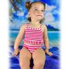 6 Month Infant Baby Girl 3-Piece Rash Guard American Flag Swimwear Sets Long Sleeve 4th Fourth of July Memorial Day Swimsuit July 4th Bathing Suit 6-12 Months view 3