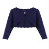 Arshiner Crew Neck Cardigan Sweater for School Ceremony Button Long Sleeve Knit Tops Navy Blue view 1