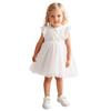AGQT Baby Girls Tulle Tutu Dress Sleeveless Birthday Flower Girls Wedding Party Dress White Size 6-12M view 1