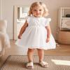 AGQT Baby Girls Tulle Tutu Dress Sleeveless Birthday Flower Girls Wedding Party Dress White Size 6-12M view 2