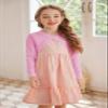 Arshiner Girl's Open Front Cardigan Long Sleeve Knit Sweaters Kids Solid Cute Casual Shrug Pink view 2