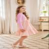 Arshiner Girl's Open Front Cardigan Long Sleeve Knit Sweaters Kids Solid Cute Casual Shrug Pink view 3