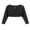 Arshiner Girls Cardigan Sweaters Shrug Crewneck Button Front Outerwear Black for 7-8 Years view 1