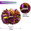 Lovecheer 2PCS Metallic Purple and Gold Pom Poms Cheerleading for Team Spirit Basketball Football Hockey Sports Party Dance Cheering view 2