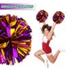 Lovecheer 2PCS Metallic Purple and Gold Pom Poms Cheerleading for Team Spirit Basketball Football Hockey Sports Party Dance Cheering view 3