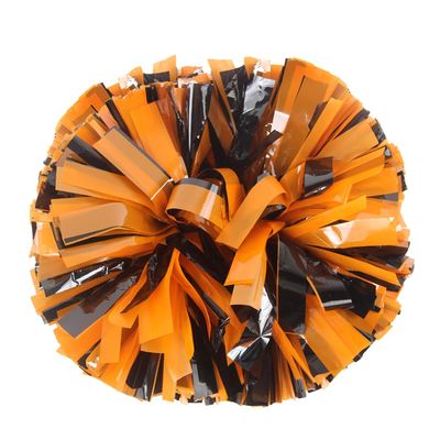 Lovecheer 2PCS Pom Poms Cheerleading Orange and Black Cheer Pompoms Team Spirit Basketball Hockey Baseball Sporting Events Halloween Party Cheering
