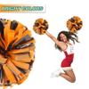 Lovecheer 2PCS Pom Poms Cheerleading Orange and Black Cheer Pompoms Team Spirit Basketball Hockey Baseball Sporting Events Halloween Party Cheering view 3